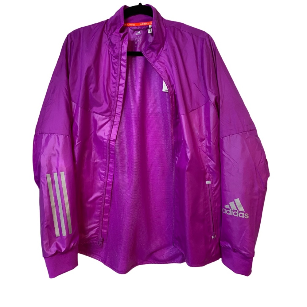 NWT Adidas supernova hot pink reflective windbreaker jacket girls size XL